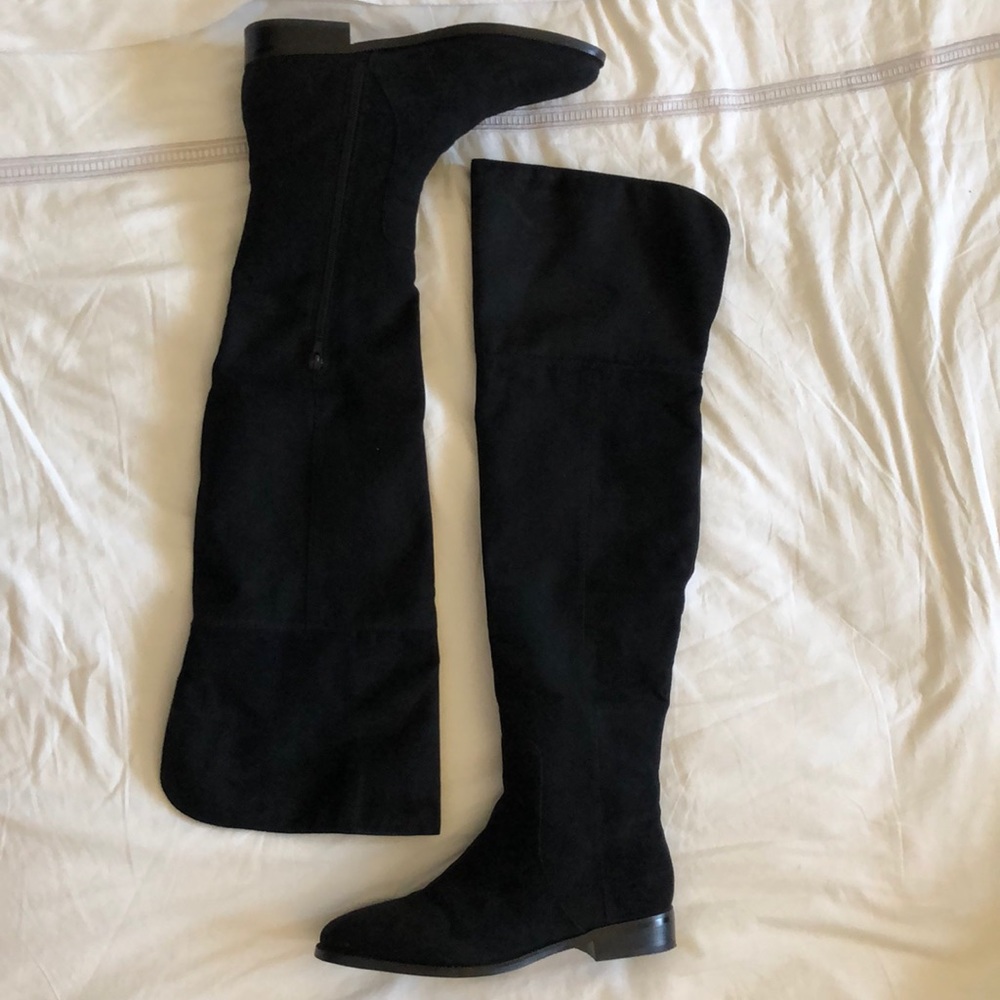 J. Crew Over the knee black suede boots